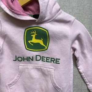 John Deere Girls Pink Pullover Long Sleeve Hoodie Size M (5-6) - Picture 1 of 10