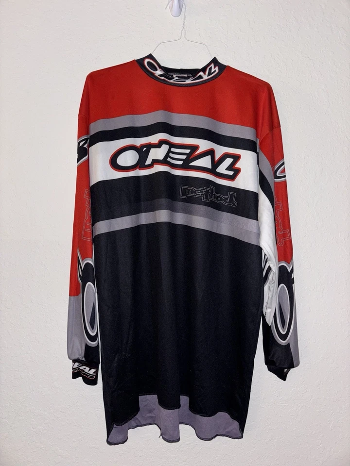 Jersey rojo manga larga O'Neal Method Racing para hombre talla 2XL vintage hecho en EE. UU. Foto 1 de 4