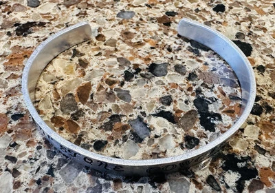 Hand Stamped Aluminum Adjustable Bracelet With Rhinestone Cowgirl Theme - Image 1 of 4