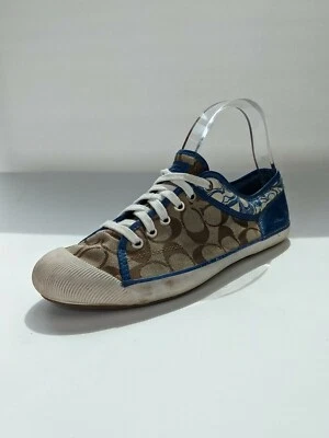 Coach Blue Patent Leather Signature Canvas Fashion Zorra Sneaker Women's 9 - Image 1 of 4