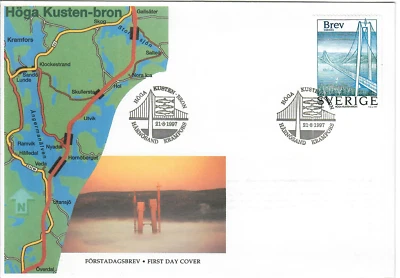 Sweden - FDC - 21 Aug 1997 - Hoga Kusten Bron - #23 - Image 1 of 2