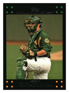 2007 Topps Jeremy Brown Oakland Athletics  #624 Centered Mint