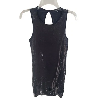 Patrizia Pepe Women's Sleeveless Sequen Mini Dress Black Size 8 - Image 1 of 4