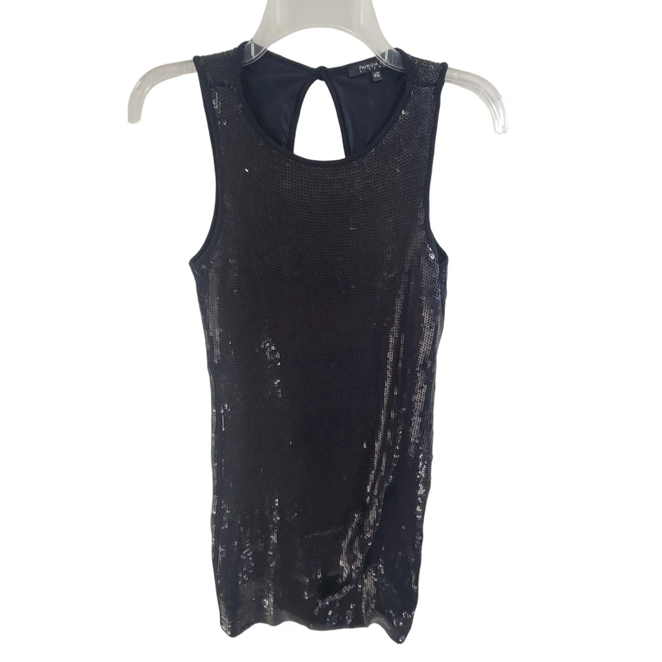 Patrizia Pepe Women's Sleeveless Sequen Mini Dress Black Size 8 Foto 1 de 4