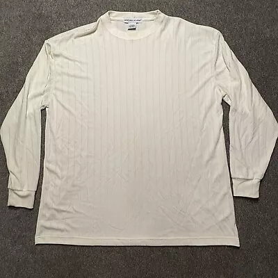 Pullover acanalado vintage Irvine Park para hombre talla 2XL manga larga mezcla rayón Foto 1 de 4