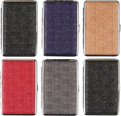 14 100er Zigarettenetui / Metall Lederoptik / 2seitig / Gummiband / 67x107x20 mm - Bild 1 von 2