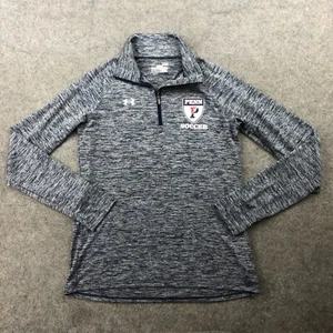 Penn Quakers Pullover Women Small Gray Logo 1/4 Zip Soccer Heathered Ivy - Picture 1 of 10