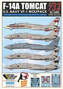 DXM decal 1/32 USN F-14A Tomcat VF-1 Wolfpack - Picture 1 of 4