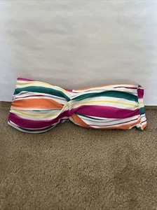 Kona Sol Tropical color stripe Strapless padded cup Bikini Top top Large - Picture 1 of 9