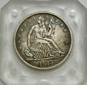 1843 O Sitzende Freiheit Half Dollar in Kapsel - Bild 1 von 4