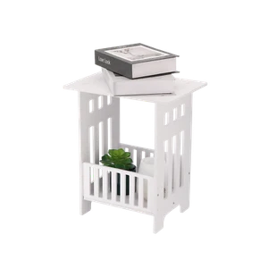 White Bedside End Table Modern Bedroom Nightstand Table Stand Holder for Books a - Picture 1 of 12