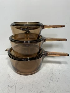 VISION WARE Corning PYREX Bernstein GLAS Kochgeschirr 6-teilig Töpfe USA 2,5 1,5 1 Liter Set - Bild 1 von 21