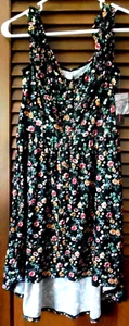 NWT No Boundaries Black Floral Print Sleeveless Sundress Size Large (11-13) - Picture 1 of 5