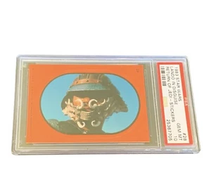 Star Wars Topps Trading Card Sticker PSA 10 Mint #28 Lando Skiff Disguise orange - Picture 1 of 4