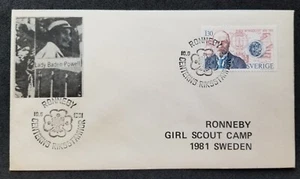 [SJ] Sweden RONNEBY Girl Scout Camping 1981 Scouting Jamboree (FDC) - Picture 1 of 5