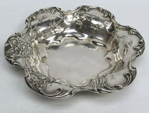 SCHÖNES PERFEKTES GESCHENK JUGENDSTIL MERIDEN STERLINGSILBER 9 ZOLL SCHALE - Bild 1 von 6