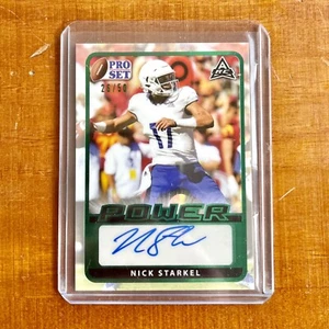 2021 Leaf Memories Nick Starkel RC Auto Power 26/50 NY Jets Aggies Arkansas - Picture 1 of 2