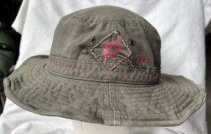 REI Sun Bucket Hat Embroided Flower Posable Brim Hiking Outdoors Brown S/M - Picture 1 of 8