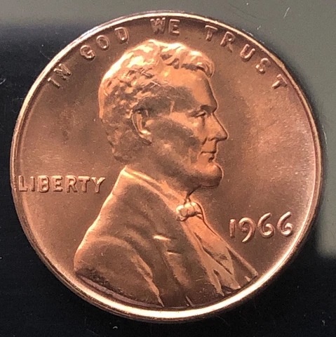 1966 SMS Lincoln Memorial Penny / Small Cent - Toned - From Special Mint Set Cover