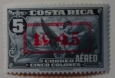 Costa Rica Airmail Stamp, 1945, sc#C115, Mint, NH, OG - Image 1 of 2