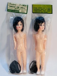 Dexters Dress Me Doll 7 1/2” Lot Of 2 Hong Kong 18-01059 - Picture 1 of 7