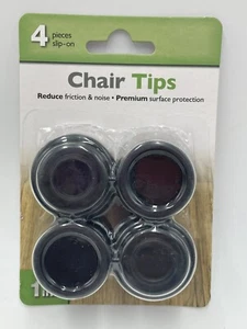 Deslizadores de Silla 1"/25mm 4 Piezas Goma Slip-On Silla/Puntas de Mesa NEGRO Tapa de Pierna - Imagen 1 de 2