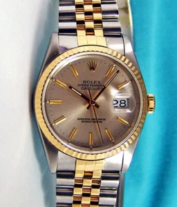 Rolex Datejust Gold & Steel Silver 16233 Holes - Pre-owned - Picture 1 of 7