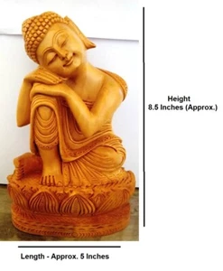 Beautiful Handcrafted Wooden Lord Buddha Gautam Budh Thinking Position Statue-P2 - Picture 1 of 8