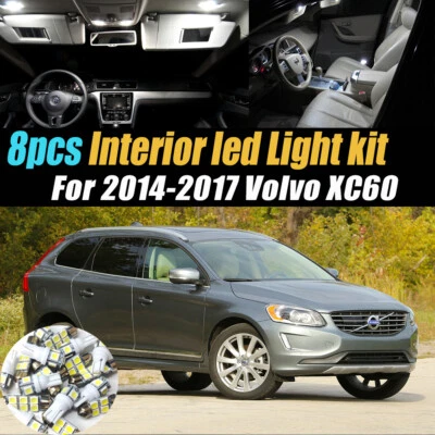 8Pc Super White Car Interior LED Light Bulb Kit Pack for 2014-2017 Volvo XC60 - Image 1 of 4