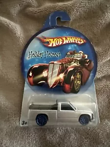 Hot Wheels Holiday Hotrods Chevy 1500 2007 plata escarcha con azul 10 radios arrugado - Imagen 1 de 8