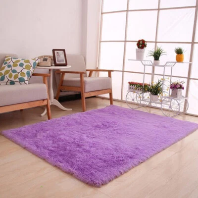 Fluffy Rugs Anti-Skid Shaggy Area Rug Dining Room Carpet Floor Mat Home Bedroo - Image 1 of 4