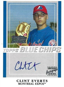 2003 Topps Clint Everts #CCE Blue Chips Autographs NM-MT Auto Expos