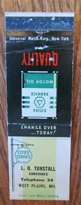 CITIES SERVICE GAS STATION & MOTOR OIL: L.O. TUNSTALL (WEST PLAINS, MISSOURI) G5 - Picture 1 of 1