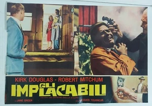 50645 Fotobusta Film 38 - Gli implacabili Kirk Douglas Robert Mitchum Jane Greer - Picture 1 of 3