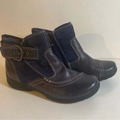 Earth Origins Dayton Botines Cuero Negro Azul Gamuza Cremallera Lateral Talla 7.5M Foto 1 de 4