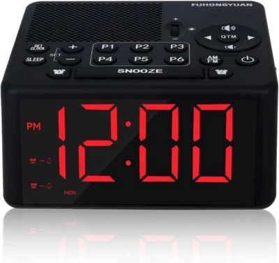 Alarm Clock AM FM Radio AC & Battery Powered Display Dimmer Sleep Timer SmartSet - Image 1 of 4