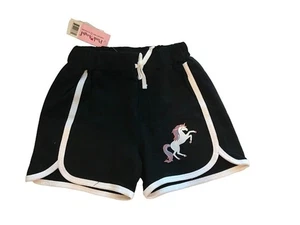 Girls 6X Shorts Unicorn Black Pink Angel NEW - Picture 1 of 1
