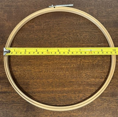 Nice Vtg 10” Wood Embroidery Hoop Set, Tension Screw Mechanism, Sturdy & Smooth - Image 1 of 4