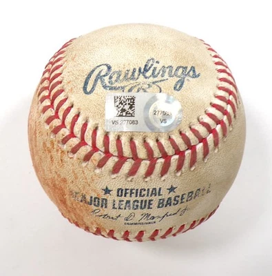 2021 Braves @ Pirates Game-Used Baseball Jacob Stallings/Josh Tomlin Single COA - Image 1 of 3