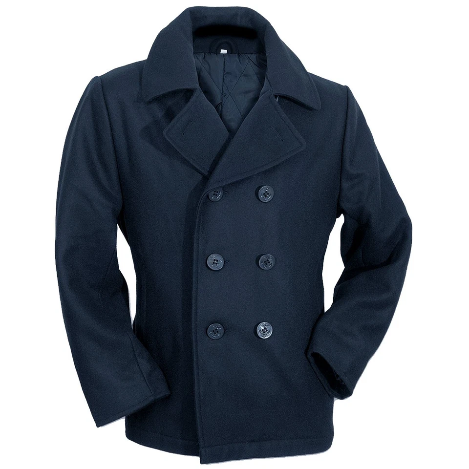 US Blu Marino Pea Coat Cappotto XS-3XL Invernale Giacca Mantella Corta Blue - Bild 1 von 1