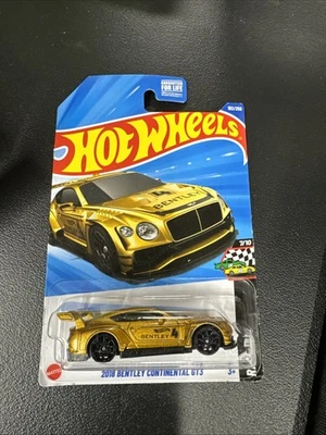 Hot Wheels 2025 2018 Bentley Continental GT3 Gold Q CASE - Imagem 1 de 2