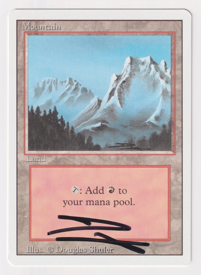 Signed Mountain (Blue) Proof NM Revised Artist Douglas Shuler 1994 MTG Magic AP! - Image 1 of 2