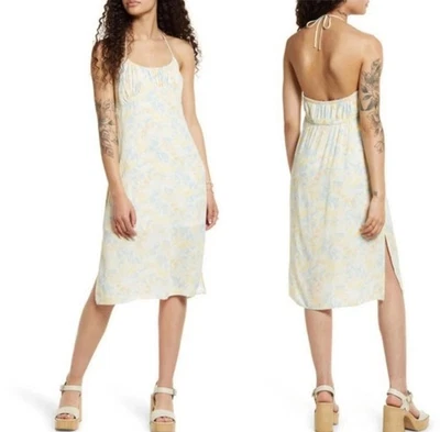 Vestido Midi Nordstrom bp Brand Forrado Halter Plus Size 2X Marfim Amarelo Pêssego Novo com etiquetas - Imagem 1 de 4