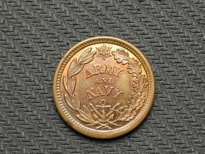 ๐ฅ MONETA VECCHIA! ๐ฅ AU+ con MONETA LUSTRO 1863 "ESERCITO E MARINA" GETTONE GUERRA CIVILE USA 167us - Foto 1 di 2