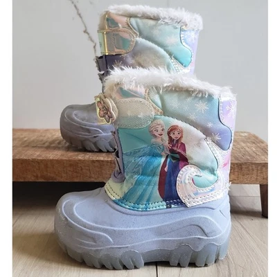 Botas Disney Niñas 7 Azul Frozen Elsa Anna Iluminadas Invierno Cálidas Botas de Nieve Foto 1 de 4