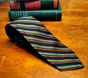 Roots Necktie Men's Classic 100% Silk Hand Made Striped Tie England Holiday Gift - Picture 1 of 4