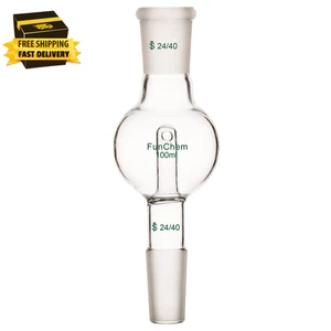 FunChem 100ml Rotary Evaporator Bump Trap Glass 24/40 Joints Lab Flask - Picture 1 of 6