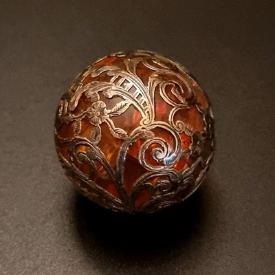 Pommeau d'ombrelle ou cannes en ARGENT et CRISTAL XIXème France - Photo 1/4