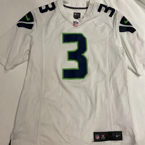 Maglia bianca usata Nike on Field Seattle Seahawks Russell Wilson taglia M - Foto 1 di 9