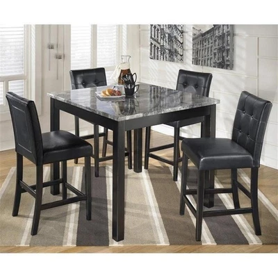 Signature Design by Ashley Maysville 5 Piece Square Counter Table Set in Black - Image 1 of 2